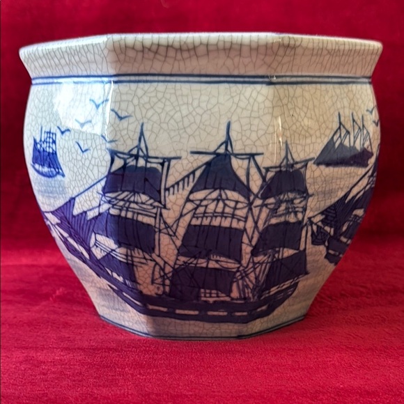 Seymour Mann, Vintage Blue and White Nautical Vase - Picture 1 of 7